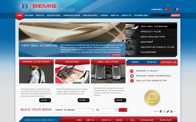Bemis Worlwide's redesigned B2B web site home page