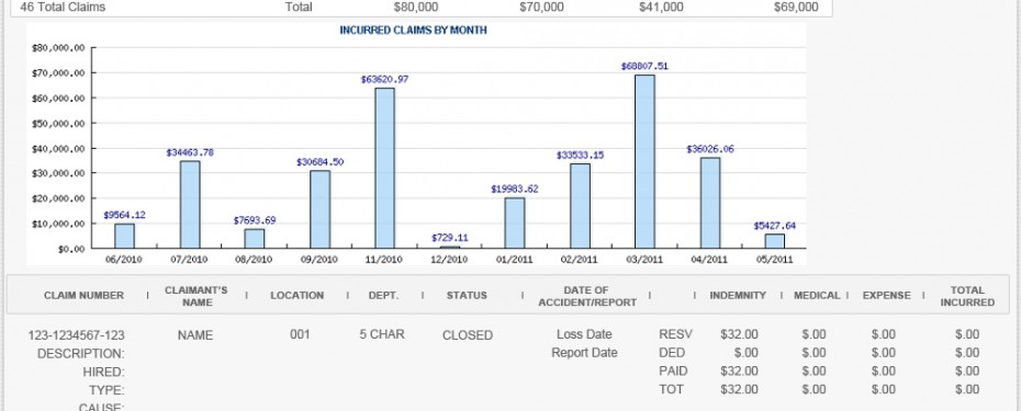 Workers Compensation Insurance Loss Run Report