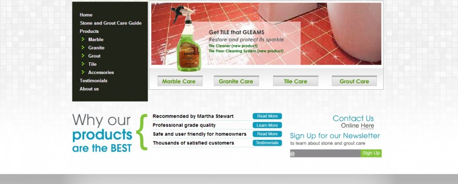 Marble Cleaning Products web site home page