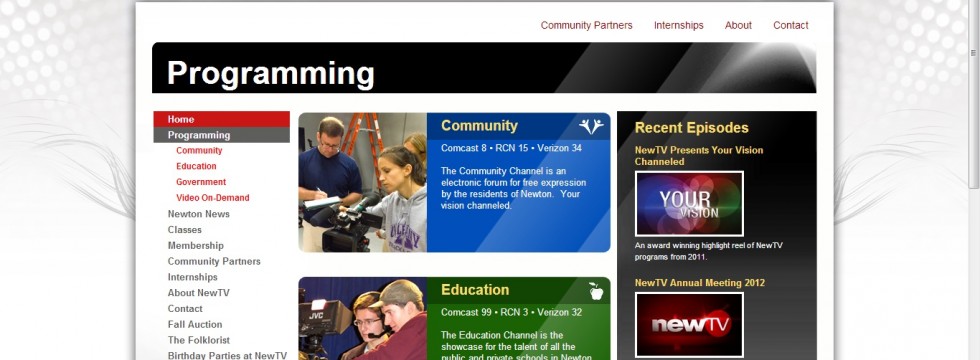 NewTV Public Access TV Programming Section