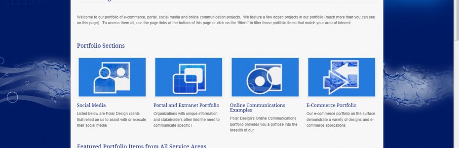 Polar Design v. 4 web site portfolio