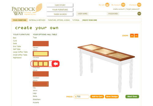 Paddock Way Furniture Configurator
