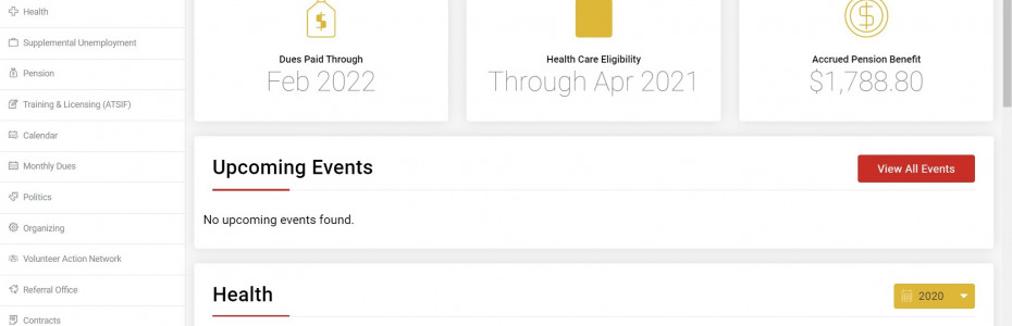 Local 478 secure participant portal dashboard