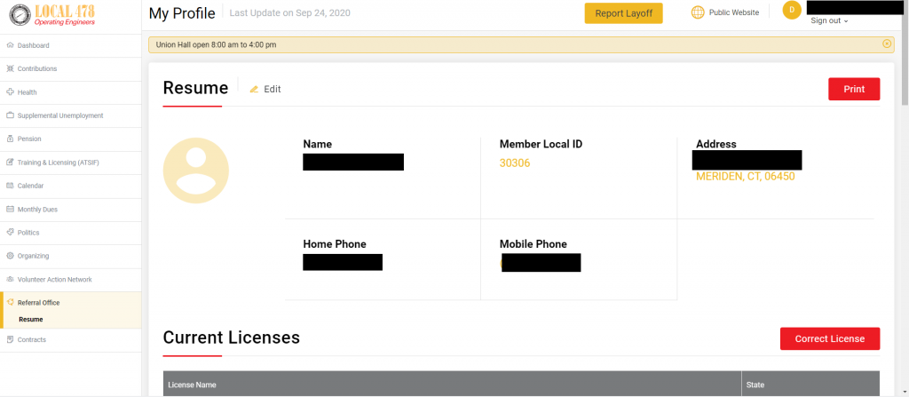 Local 478 Referral Office Online Resume